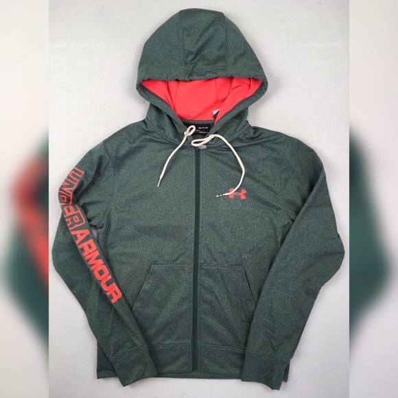 UNDER ARMOUR UA NWT COLDGEAR FULL ZIP HOODIE GREEN - Picture 3 of 4